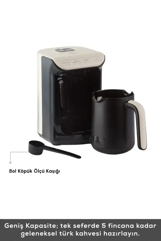 Hatır Közde Türk Kahvesi ve Türk Kahve Makinesi Krem 5 Fincan Kapasiteli Bol Köpüklü-Krem - 3