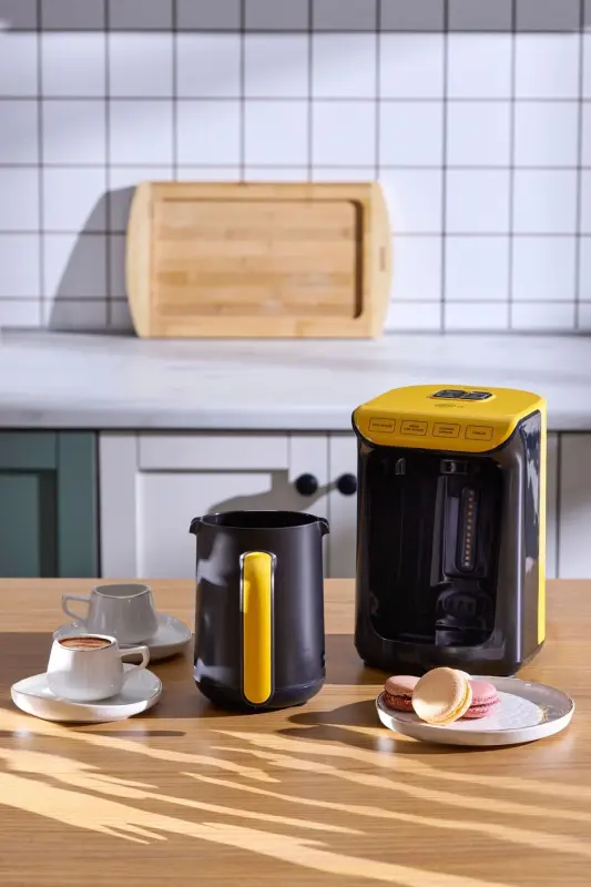 Hatır Közde Türk Kahvesi ve Türk Kahve Makinesi Pineapple Yellow 5 Fincan Kapasiteli Bol Köpüklü-Sarı - 3