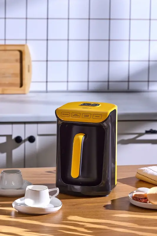 Hatır Közde Türk Kahvesi ve Türk Kahve Makinesi Pineapple Yellow 5 Fincan Kapasiteli Bol Köpüklü - Sarı - KARACA