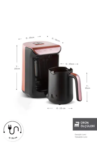 Hatır Közde Turkish Coffee and Turkish Coffee Machine Roseberry 5 Cups Capacity Foamy-roseberry 