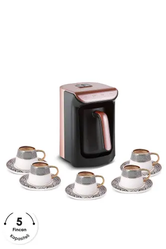 Hatır Közde Turkish Coffee and Turkish Coffee Machine Roseberry 5 Cups Capacity Foamy-roseberry - KARACA (1)