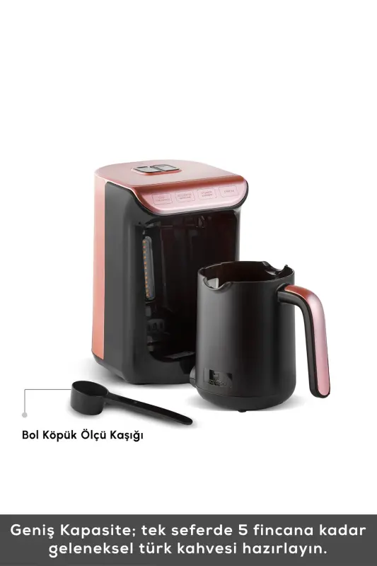 Hatır Közde Turkish Coffee and Turkish Coffee Machine Roseberry 5 Cups Capacity Foamy-roseberry - 3