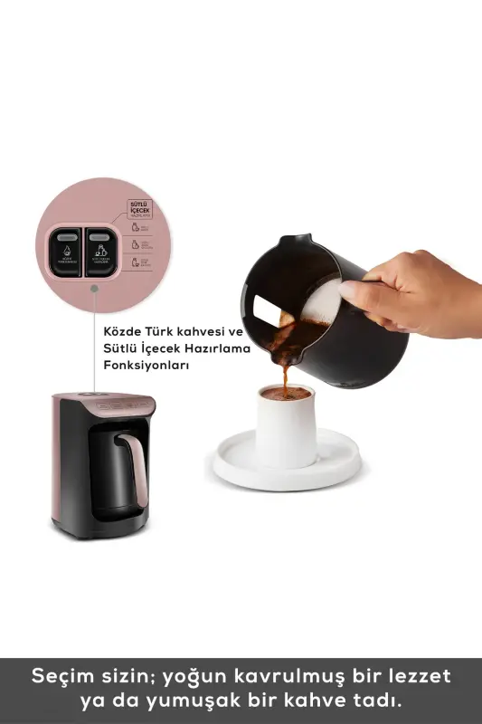 Hatır Közde Turkish Coffee and Turkish Coffee Machine Roseberry 5 Cups Capacity Foamy-roseberry - 5