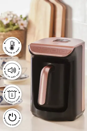Hatır Közde Turkish Coffee and Turkish Coffee Machine Roseberry 5 Cups Capacity Foamy-roseberry - 6