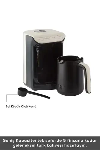 Hatır Közde Turkish Coffee and Turkish Coffee Maker Cream 5 Cups Capacity with Plenty of Foam-Cream - 3