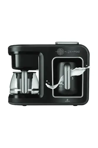 Hatır Plus Mod 5 In 1 Konuşan Kahve Ve Çay Makinesi Black Chrome-Siyah 