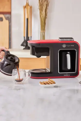 Hatır Plus Mod 5 In 1 Konuşan Türk Kahve Makinesi Kırmızı-Kırmızı - KARACA (1)