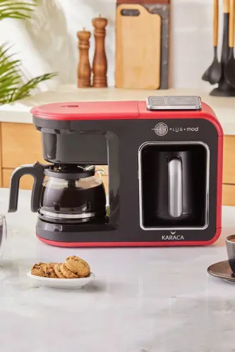 Hatır Plus Mod 5 In 1 Konuşan Türk Kahve Makinesi Kırmızı-Kırmızı 