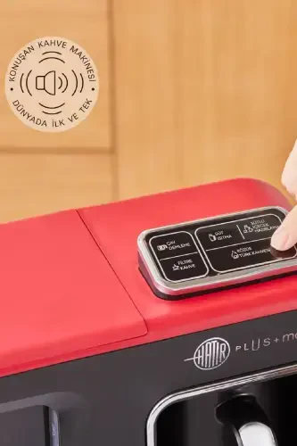 Hatır Plus Mod 5 In 1 Konuşan Türk Kahve Makinesi Kırmızı-Kırmızı - 3