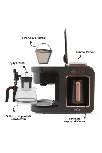 Hatır Plus Mod 5 В 1 Кофеварка И Чайная Машина Black Copper-Copper - 6