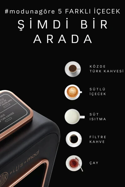 Hatır Plus Mod 5 In 1 Konuşan Kahve Ve Çay Makinesi Black Copper-Siyah - KARACA (1)