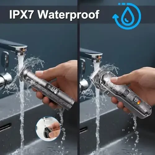 Hatteker erkaklar uchun professional soch kesgich Soqol Trimmer Clippers va Trimmer to'plami Suv o'tkazmaydigan T-Blade Trimmer Simsiz Parvarishlash to'plami Burun Tana Soch Trimmer Sartarosh Clippers Soch kesish to'plami - 6