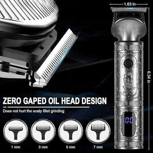 Hatteker Beard Trimmer Kit for Men Professional Hair Clipper T-Blade Beard Hair Shaver Nose Trimmer Hair Cutting Kit Body Grooming Kit Cordless 6 in 1 - 6