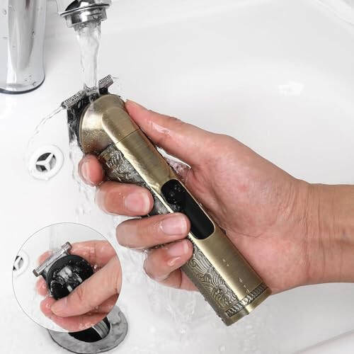 Hatteker Beard Trimmer Kit Professional Hair Clipper Zero Gapped T-Blade Electric Razor Shaver for Nose Ear Body Face Mustache Trimmer for Men Cordless Grooming Kit 8 in 1 - 6