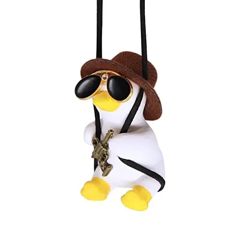 Cool Swinging Duck Car Hanging Ornament, Pendant Interior Rearview Mirror Decoration and Car Rear View Mirrior Hanging Accessories - COOL (1)