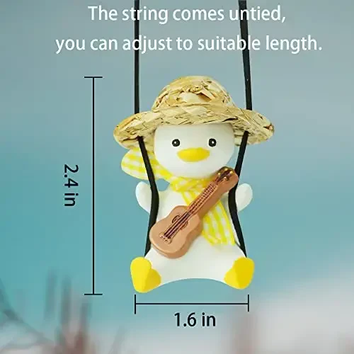 Cool Swinging Duck Car Hanging Ornament, Pendant Interior Rearview Mirror Decoration and Car Rear View Mirrior Hanging Accessories - 3
