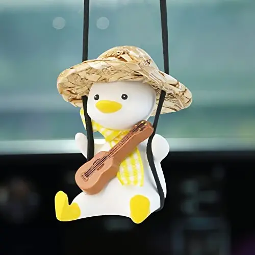 Cool Swinging Duck Car Hanging Ornament, Pendant Interior Rearview Mirror Decoration and Car Rear View Mirrior Hanging Accessories 