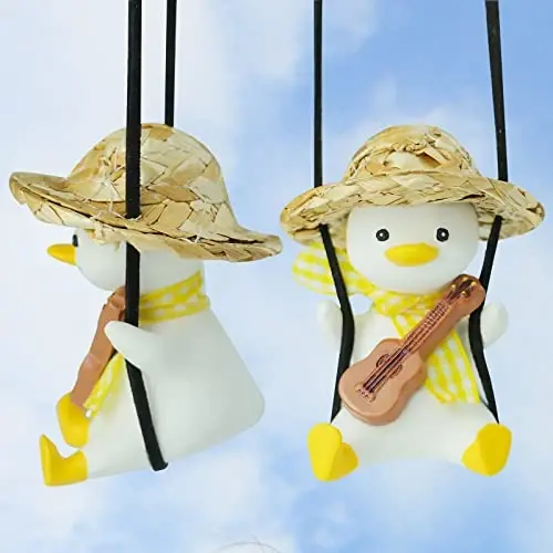 Cool Swinging Duck Car Hanging Ornament, Pendant Interior Rearview Mirror Decoration and Car Rear View Mirrior Hanging Accessories - COOL (1)