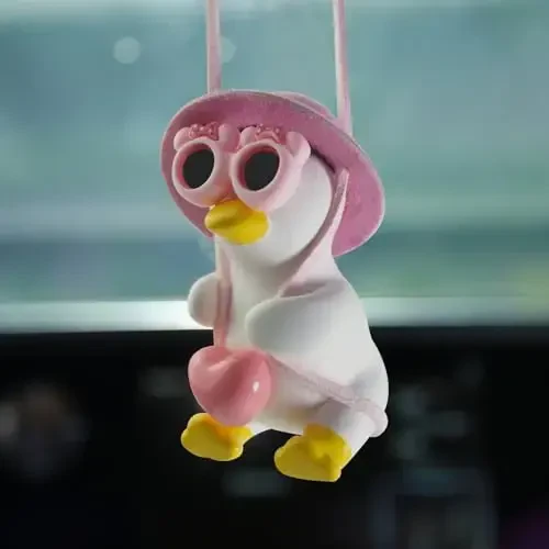 Cool Swinging Duck Car Hanging Ornament, Pendant Interior Rearview Mirror Decoration and Car Rear View Mirrior Hanging Accessories 