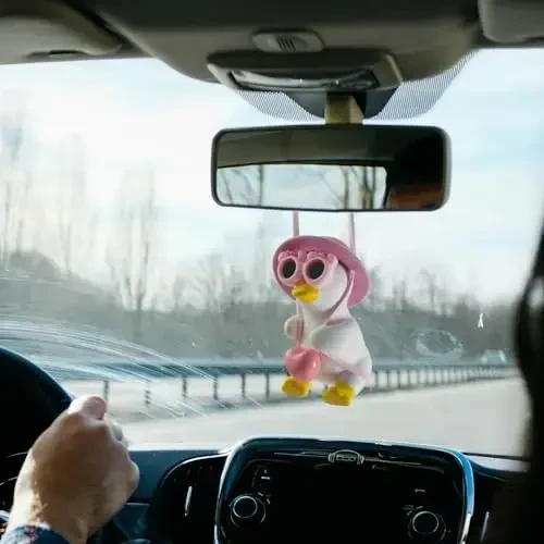 Cool Swinging Duck Car Hanging Ornament, Pendant Interior Rearview Mirror Decoration and Car Rear View Mirrior Hanging Accessories - 5