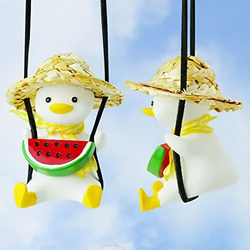 Cool Swinging Duck Car Hanging Ornament, Pendant Interior Rearview Mirror Decoration and Car Rear View Mirrior Hanging Accessories - COOL (1)