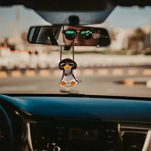Cool Swinging Duck Car Hanging Ornament, Pendant Interior Rearview Mirror Decoration and Car Rear View Mirrior Hanging Accessories - 3