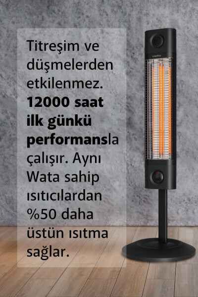 NOIR Infrared Isıtıcı 1700 W - Havayı Kurutmayan BioCarbon Filament (Uzaktan Kumandalı) - Siyah - 4