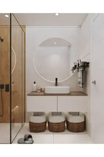 Havlilik Qora Devorga O'rnatilgan Raf Aksessuarlar Ro'mol Askich Banyo Oshxona Tartibga Soluvchi Ko'p Maqsadli Raf-Qora - 5