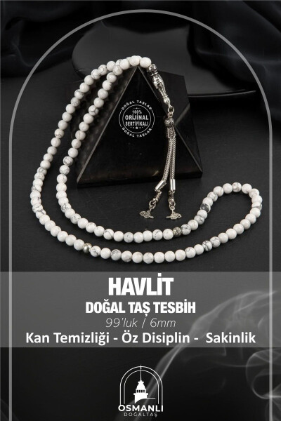 Havlit Doğal Taş Tesbih 99luk - 6mm - 1