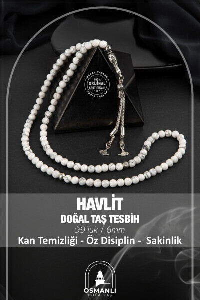 Havlit Natural Stone Prayer Beads 99 Beads - 6mm - OSMANLI DOĞAL TAŞ