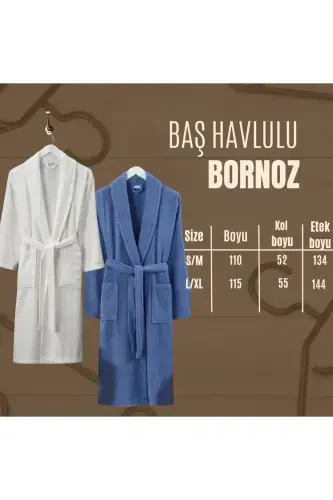 Havlu Hediyeli Çift Kişilik Bornoz Set-FUŞYA - 3