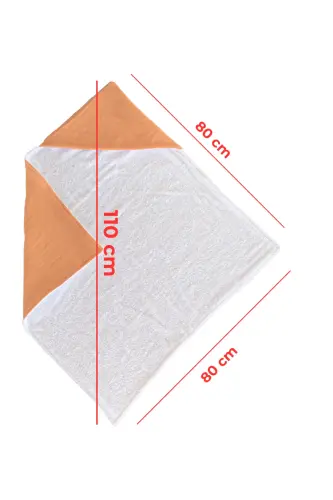 Havlu Müslin Kapüşonlu Bebek Çocuk Havlu Kundak Banyo Havlusu Pamuk Plaj Havlusu Çift Yönlü Kullanım-Beyaz - 6