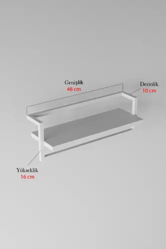 Havluluk Banyo Rafı Havlu Askısı Şal Aksessuar Bakım Ürünleri Banyo Mutfak Düzenleyici Baharatlık Raf-Beyaz - 7
