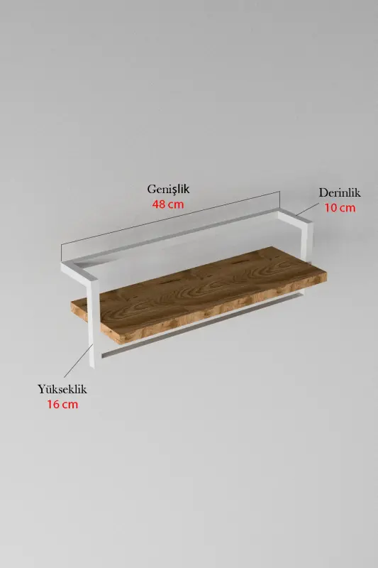 Havluluk Banyo Rafı Havlu Askısı Şal Aksessuar Bakım Ürünleri Banyo Mutfak Düzenleyici Baharatlık Raf-Beyaz - 7