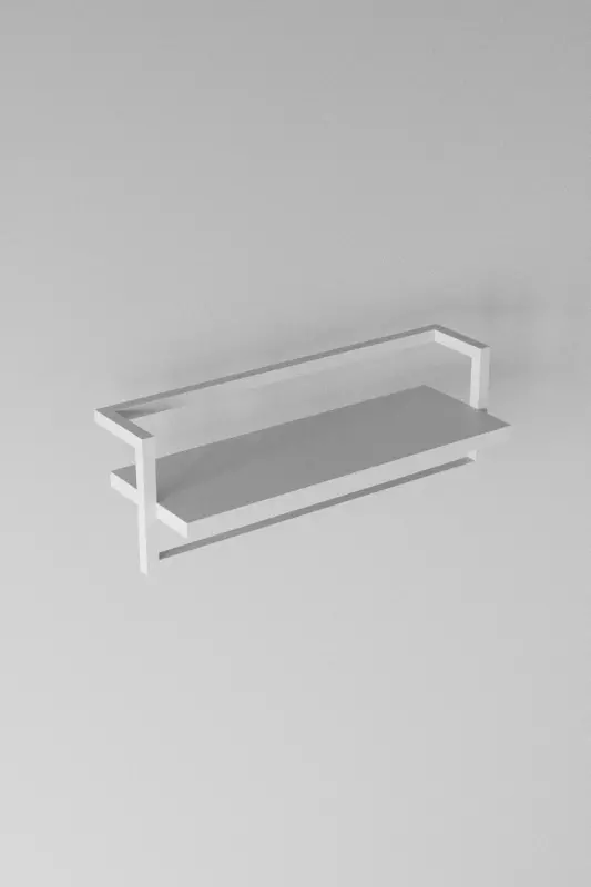 Havluluk Banyo Rafı Havlu Askısı Şal Aksesuar Bakım Ürünleri Banyo Mutfak Düzenleyici Baharatlık Raf - Beyaz-Beyaz - 8