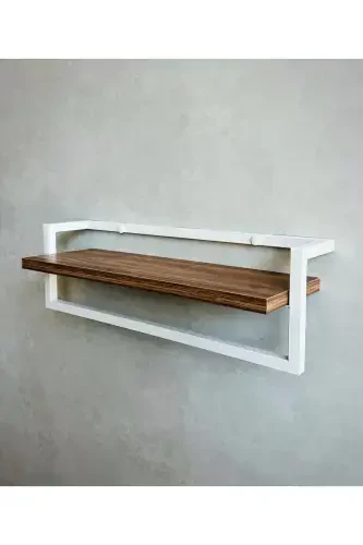 Havluluk Banyo Rafı Sabunluk Şal Askılığı Havlu Askısı Banyo Mutfak Düzenleyici Modern Şık Raf-Beyaz - 7