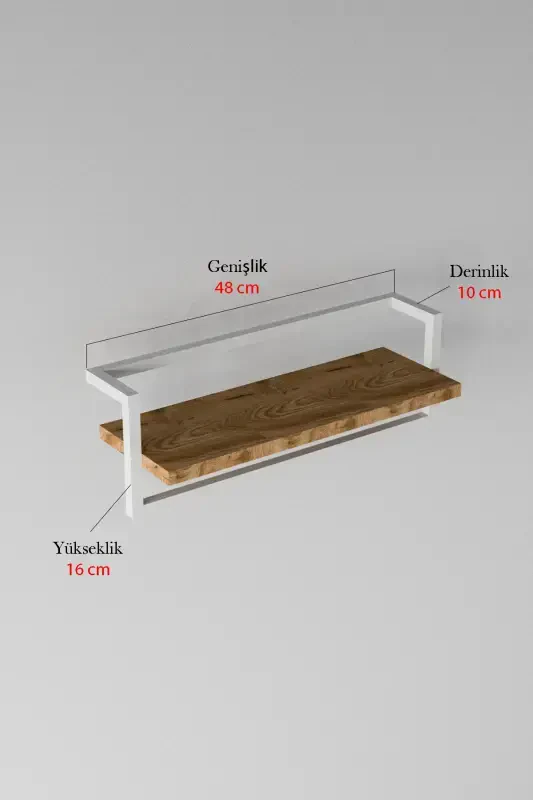 Havluluk Banyo Rafı Sabunluk Şal Askılığı Havlu Askısı Banyo Mutfak Düzenleyici Modern Şık Raf-Beyaz - 8