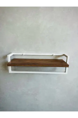 Havluluk Banyo Rafı Sabunluk Şal Askılığı Havlu Askısı Banyo Mutfak Düzenleyici Modern Şık Raf - Beyaz - Kemençe - 6