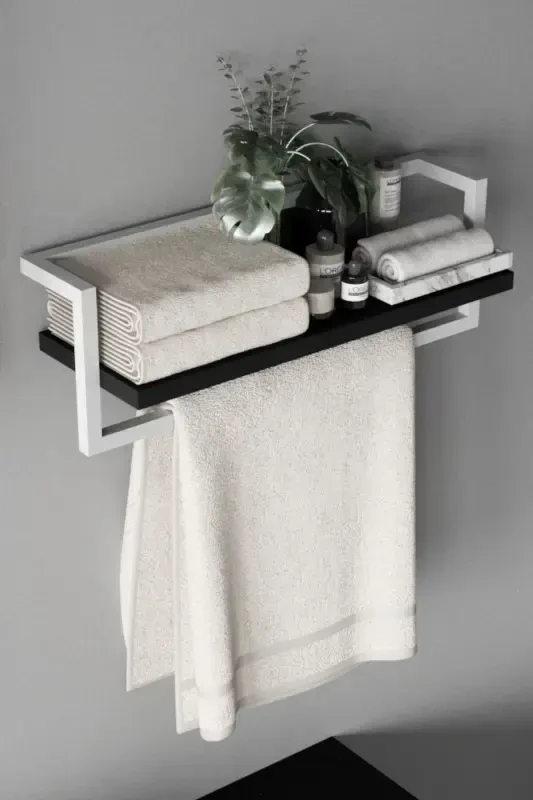 Havluluk Banyo Rafi Sochiq Osib Qoldiradigan joy Sochiqchalar Aksessuarlar Parvarishlash Mahsulotlari Hammom Oshxona Tashkilotchisi Ziravorlar Rafi-Oq - 3