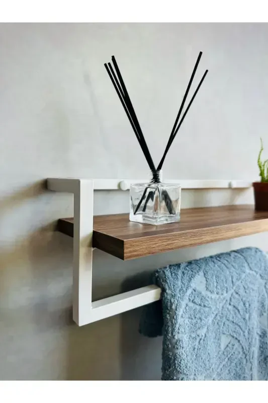 Havluluk Hammom Raflari Sovun Şol Ro'mol Askich Havlu Askichi Hammom Oshxona Tartibga Soluvchi Zamonaviy Chiroyli Raf - Oq - 3