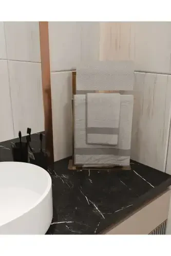 Havluluk Tezgah Üzeri Kağıt Havluluk Ev Banyo Dekorasyonu Paslanmaz Metal Montaj Gerektirmez Gold-Gold - 2