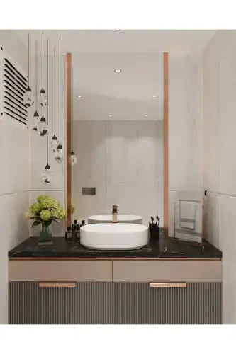 Havluluk Tezgah Üzeri Kağıt Havluluk Ev Banyo Dekorasyonu Paslanmaz Metal Montaj Gerektirmez Gold-Gold - 4