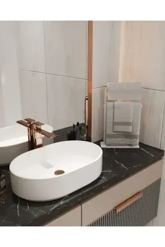 Havluluk Tezgah Üzeri Kağıt Havluluk Ev Banyo Dekorasyonu Paslanmaz Metal Tasarım Montaj Gerektirmez-Beyaz - 3