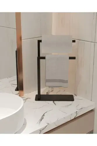 Havluluk Tezgah Üzeri Kağıt El Havluluğu Ev Banyo Düzenleyici Paslanmaz Metal Montaj Gerektirmez-Siyah - 1