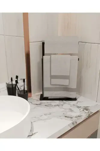 Havluluk Tezgah Üzeri Kağıt El Havluluğu Ev Banyo Düzenleyici Paslanmaz Metal Montaj Gerektirmez-Siyah - 3