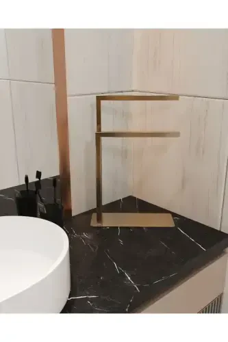 Havluluk Tezgoh Uzeri Qog'oz Havluluk Ev Hammom Dekoratsiyasi Zanglamaydigan Metal Montaj Qilish Shart Emas Gold-Gold - 5