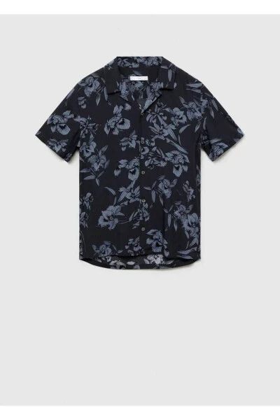 Hawaiian Print Button-Up Shirt - 3