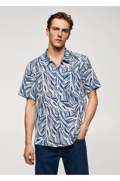 Hawaiian print cotton shirt - MANGO MAN
