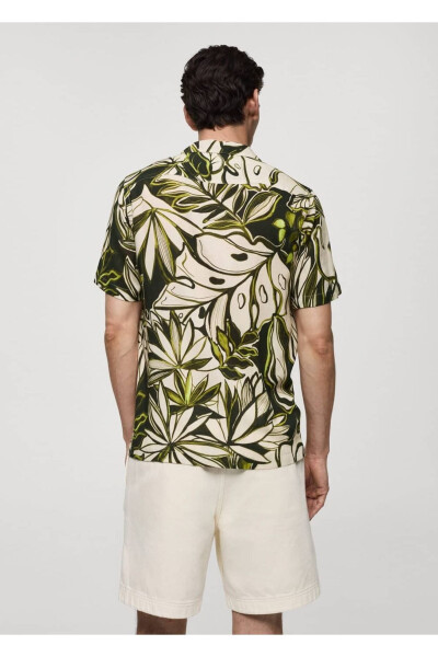Hawaiian Print Flowy Shirt - 4