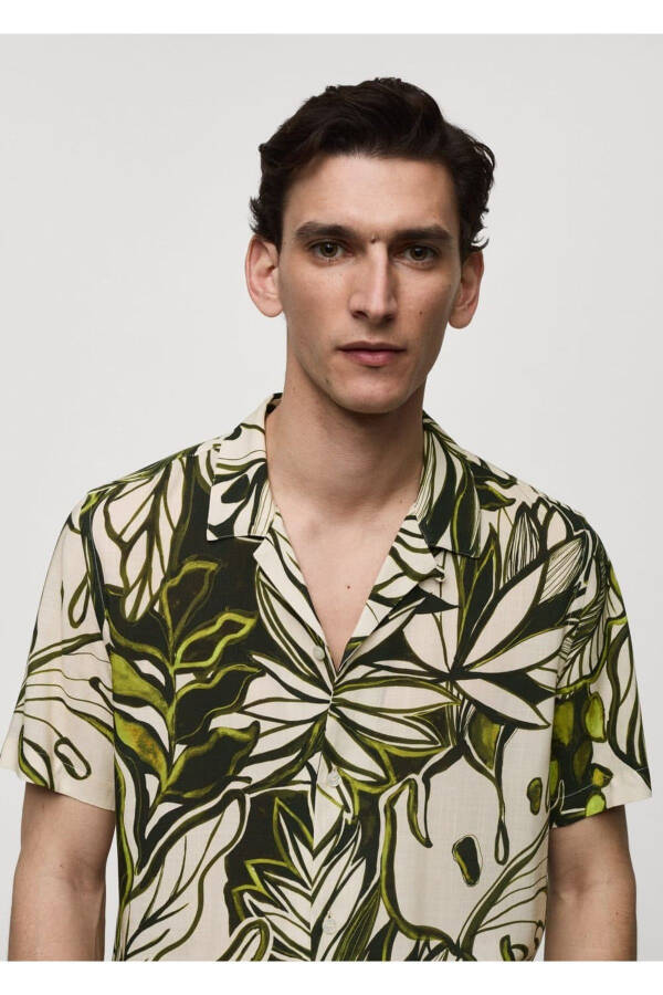 Hawaiian Print Flowy Shirt - 7